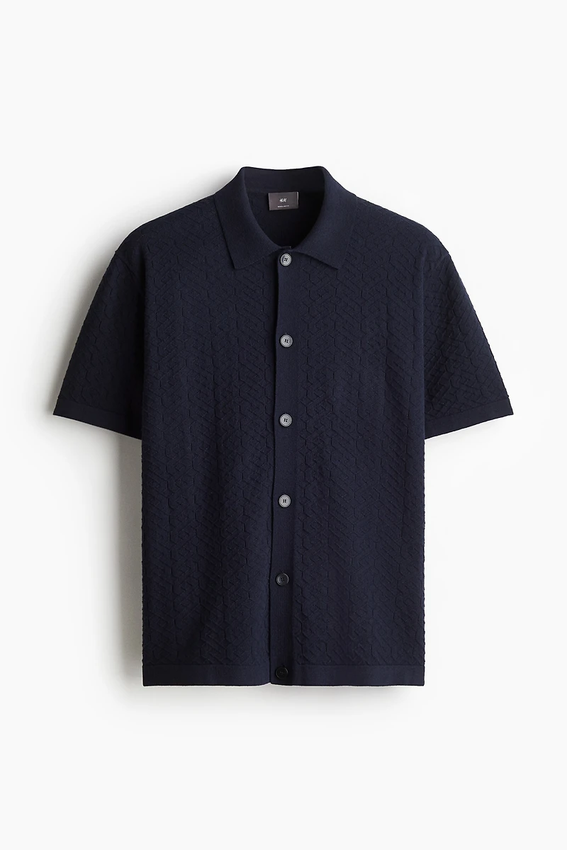 Regular-Fit Textured-Knit Shirt