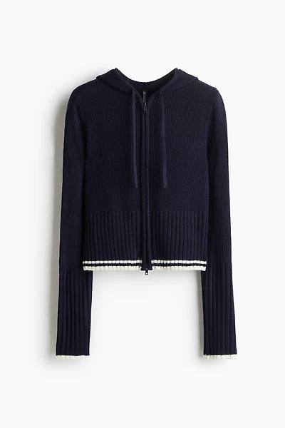 Hooded Cardigan with Zipper