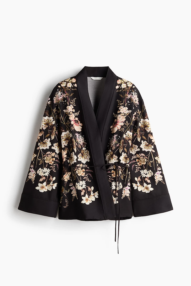 Tie-Belt Twill Jacket