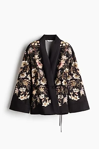 Tie-Belt Twill Jacket