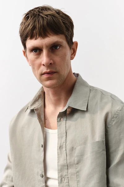 Regular-Fit Linen-Blend Shirt