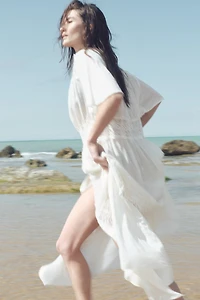 Lace-Inset Cotton Dress
