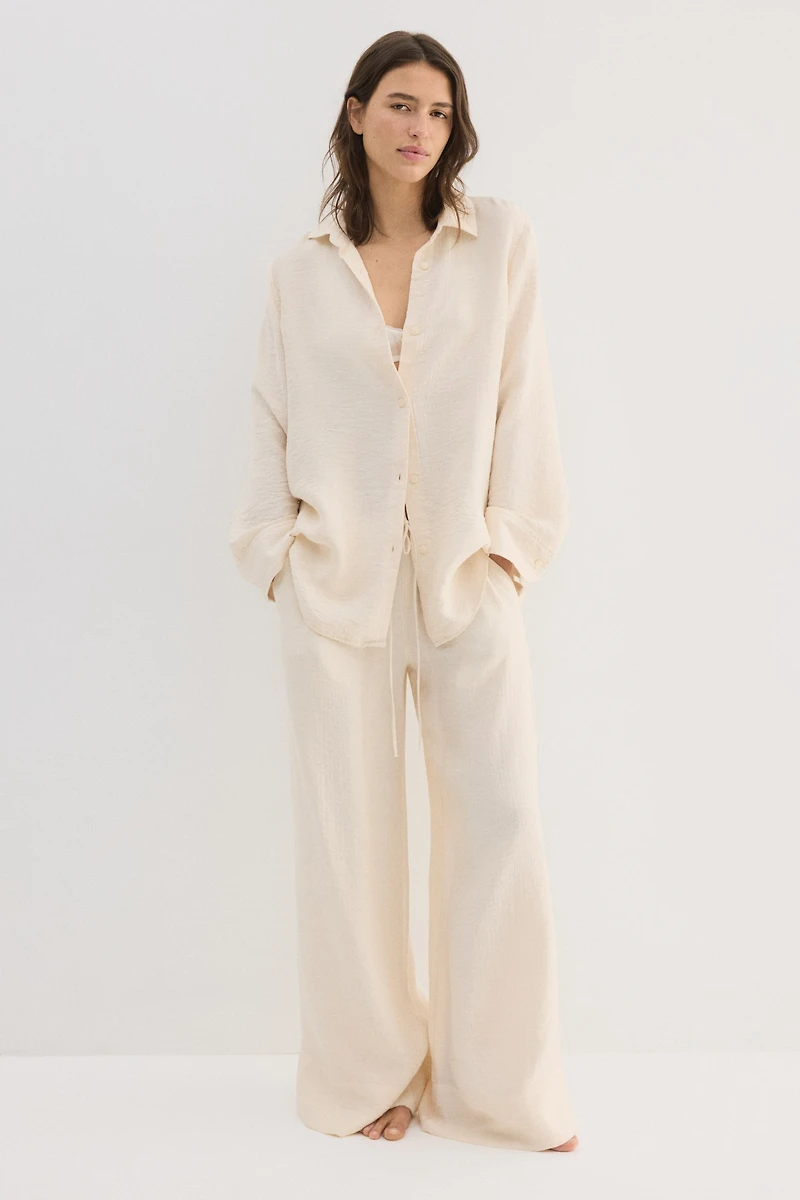 Crinkled Viscose-Blend Shirt