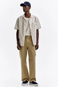 Regular-Fit Short-Sleeved Linen-Blend Shirt