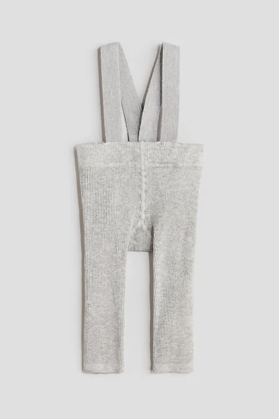 Legging en tricot côtelé avec bretelles