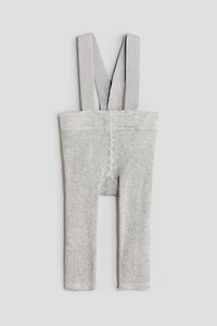 Legging en tricot côtelé avec bretelles