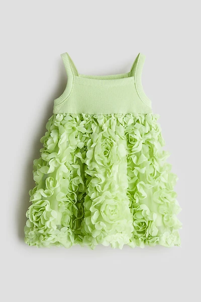 Floral-Appliqué Jersey Dress
