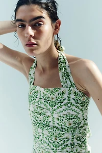 Poplin Halterneck Dress