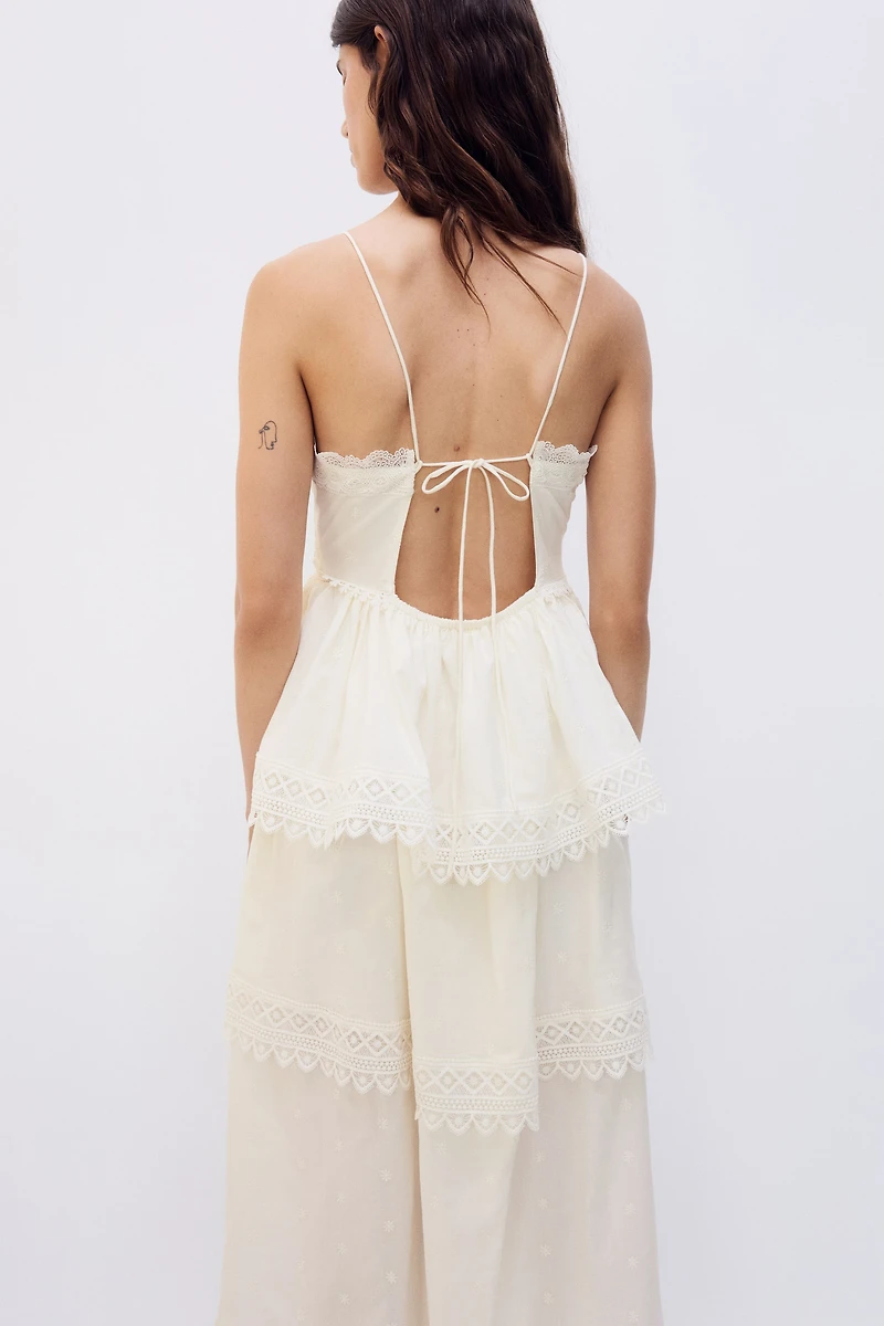 MAMA Lace-Trimmed Nursing Dress