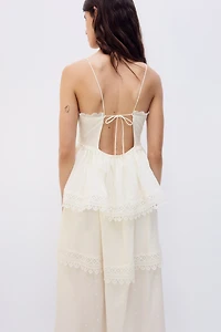MAMA Lace-Trimmed Nursing Dress