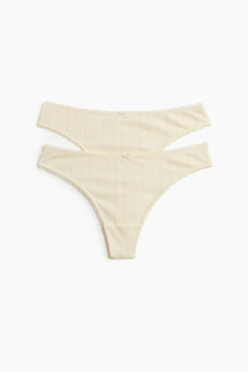 2-pack Pointelle Thong Briefs