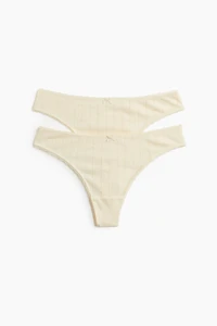 2-pack Pointelle Thong Briefs