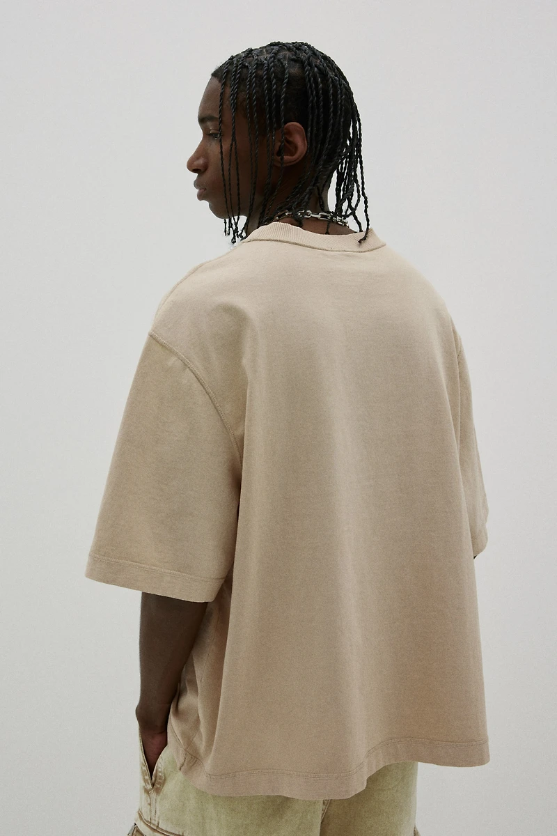 T-shirt délavé Coupe Carrée