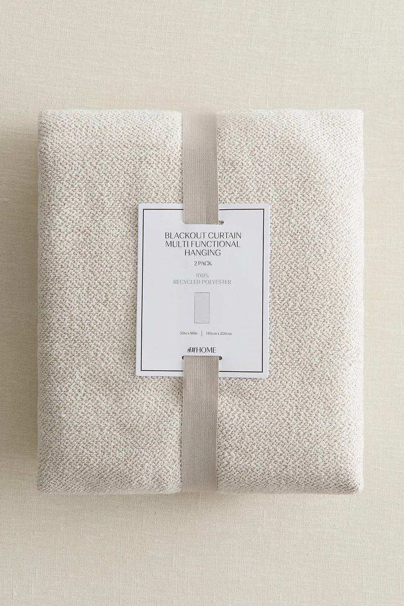 2-Pack Bouclé Blackout Curtain Panels