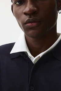 Regular-Fit Fine-Knit Polo Shirt
