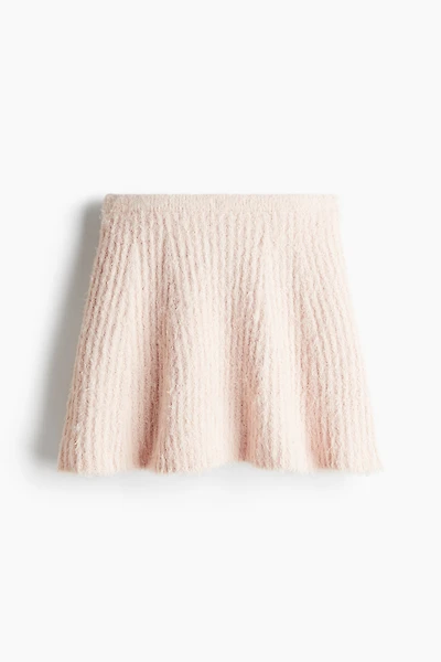 Flared Fluffy-Knit Skirt