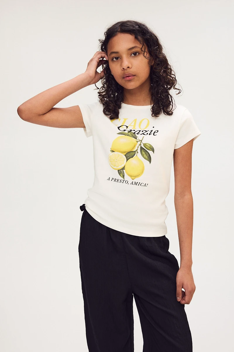 T-shirt en coton à motif imprimé
