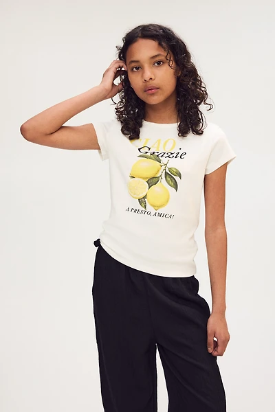 T-shirt en coton à motif imprimé