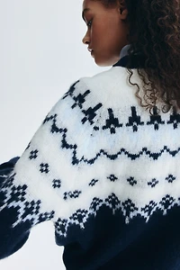 Jacquard-Knit Sweater