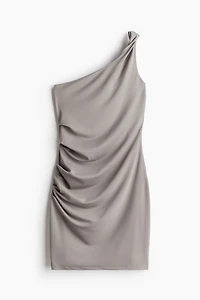 Draped One-shoulder Dress