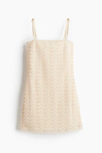 Crochet-Look Mini Dress