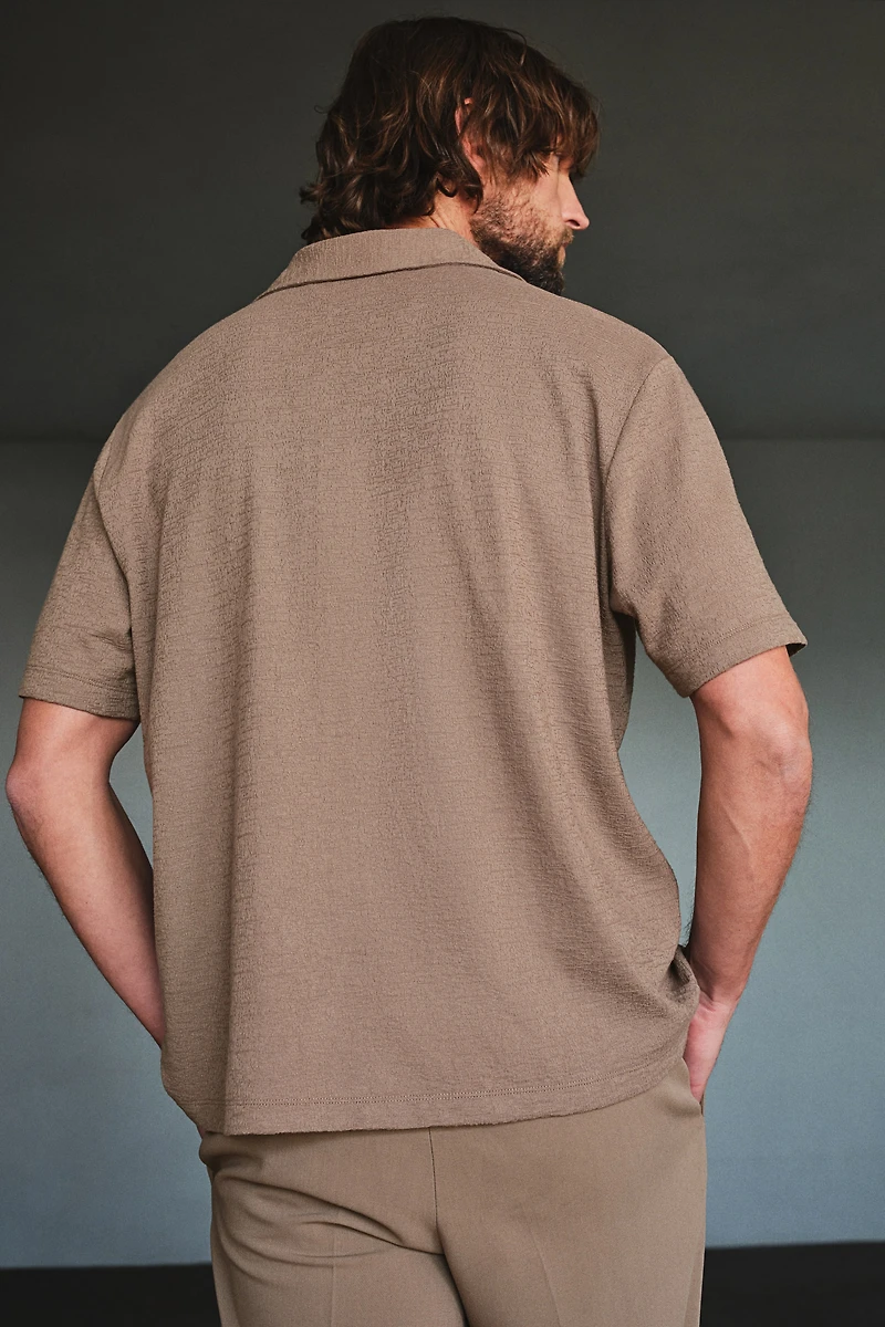 Chemise classique en jersey avec col cubain