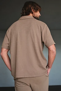 Chemise classique en jersey avec col cubain