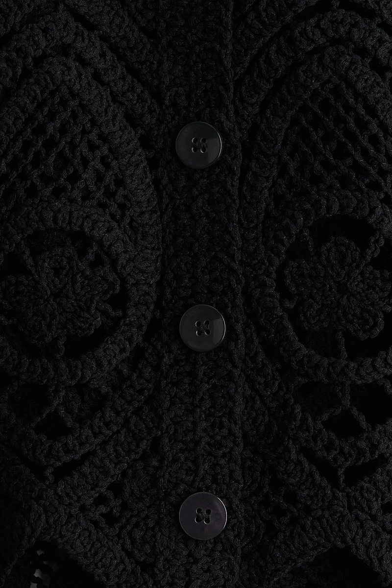 Crochet-Look Sweater Vest