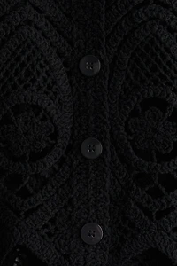Crochet-Look Sweater Vest