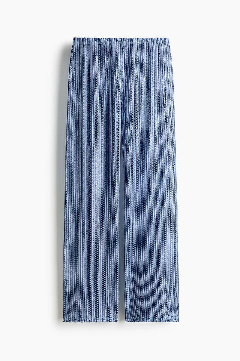 Wide-Leg Open-Knit Pants