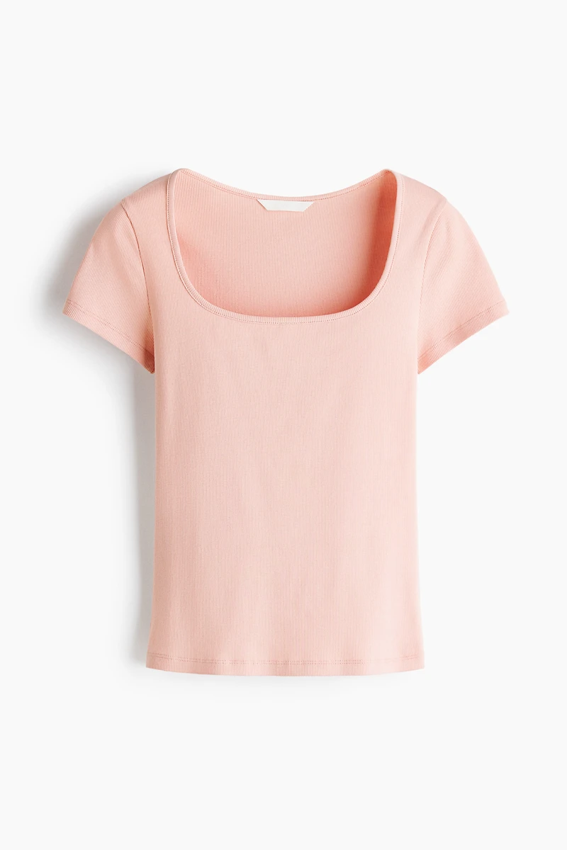 Ribbed Cotton T-Shirt