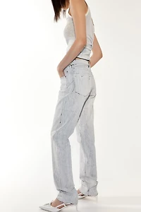 Crackled-Look Twill Pants