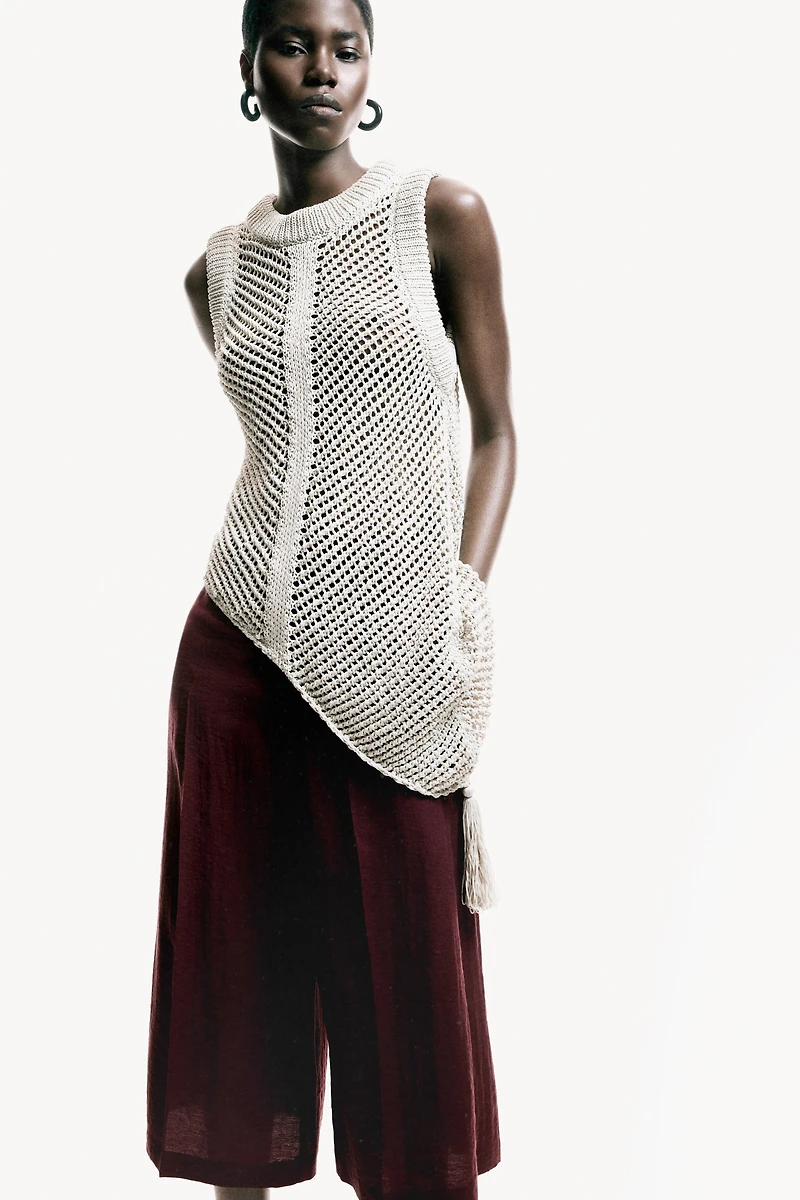Dressy Linen-Blend Culottes