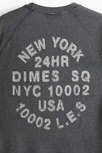 Regular-Fit Waffled Long-Sleeved Shirt