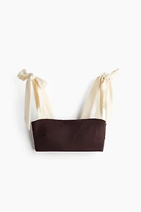 Haut de bikini coussiné avec bretelles à nouer