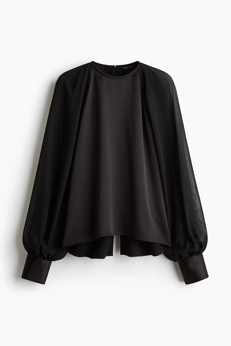 Open-Back Satin Blouse