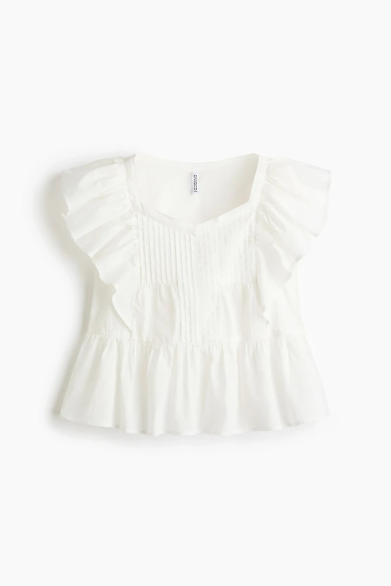 Haut volanté en coton