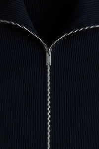 Slim-Fit Rib-Knit Cardigan