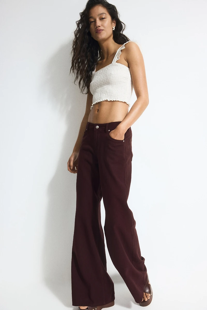 Pantalon large en lin mélangé