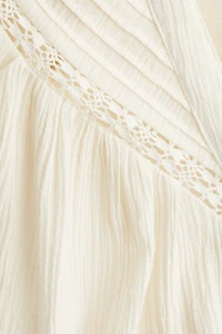 Crinkled Linen-Blend Blouse