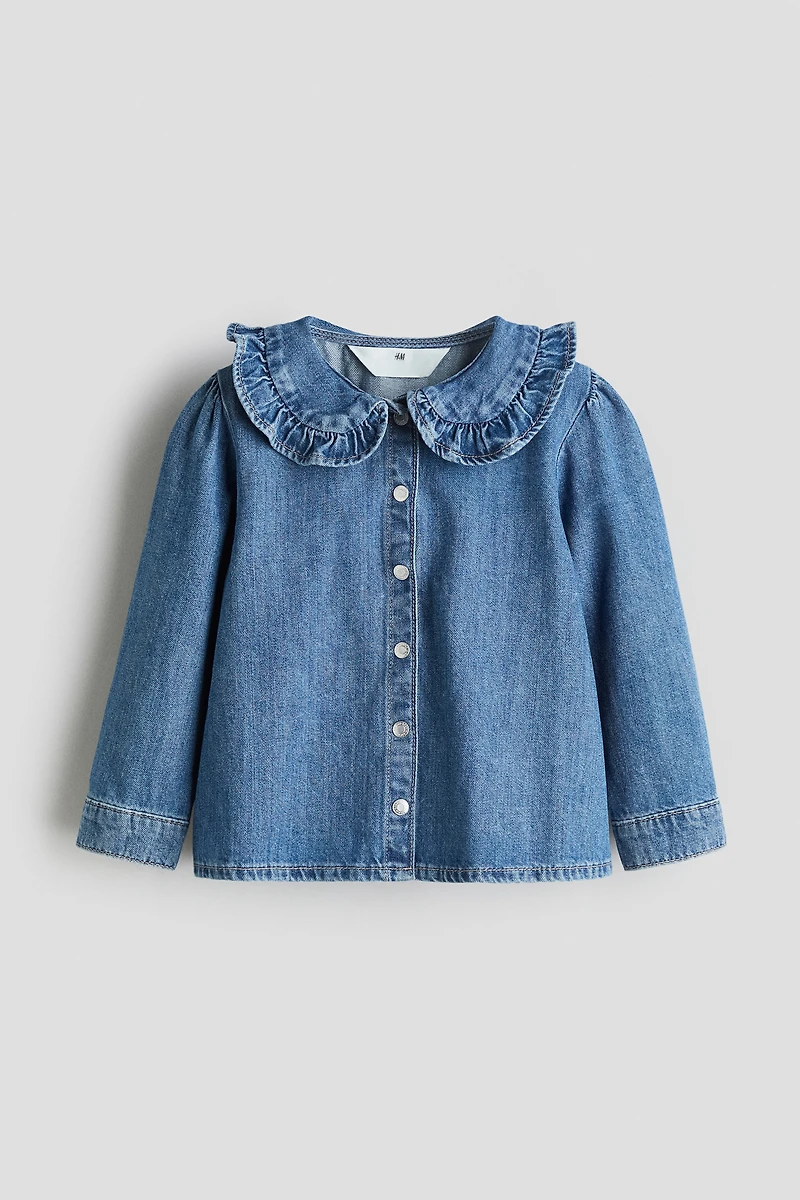 Blouse en denim avec col