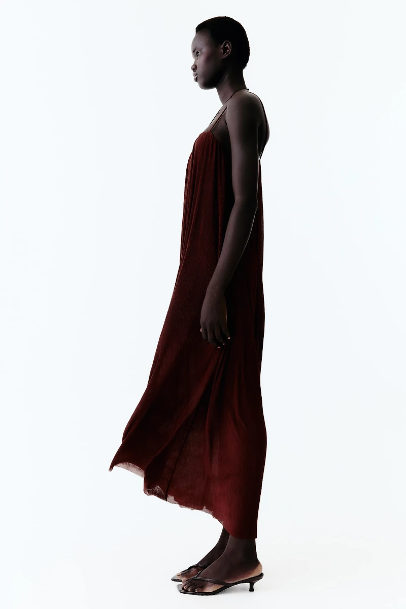 Plissé Strappy Dress