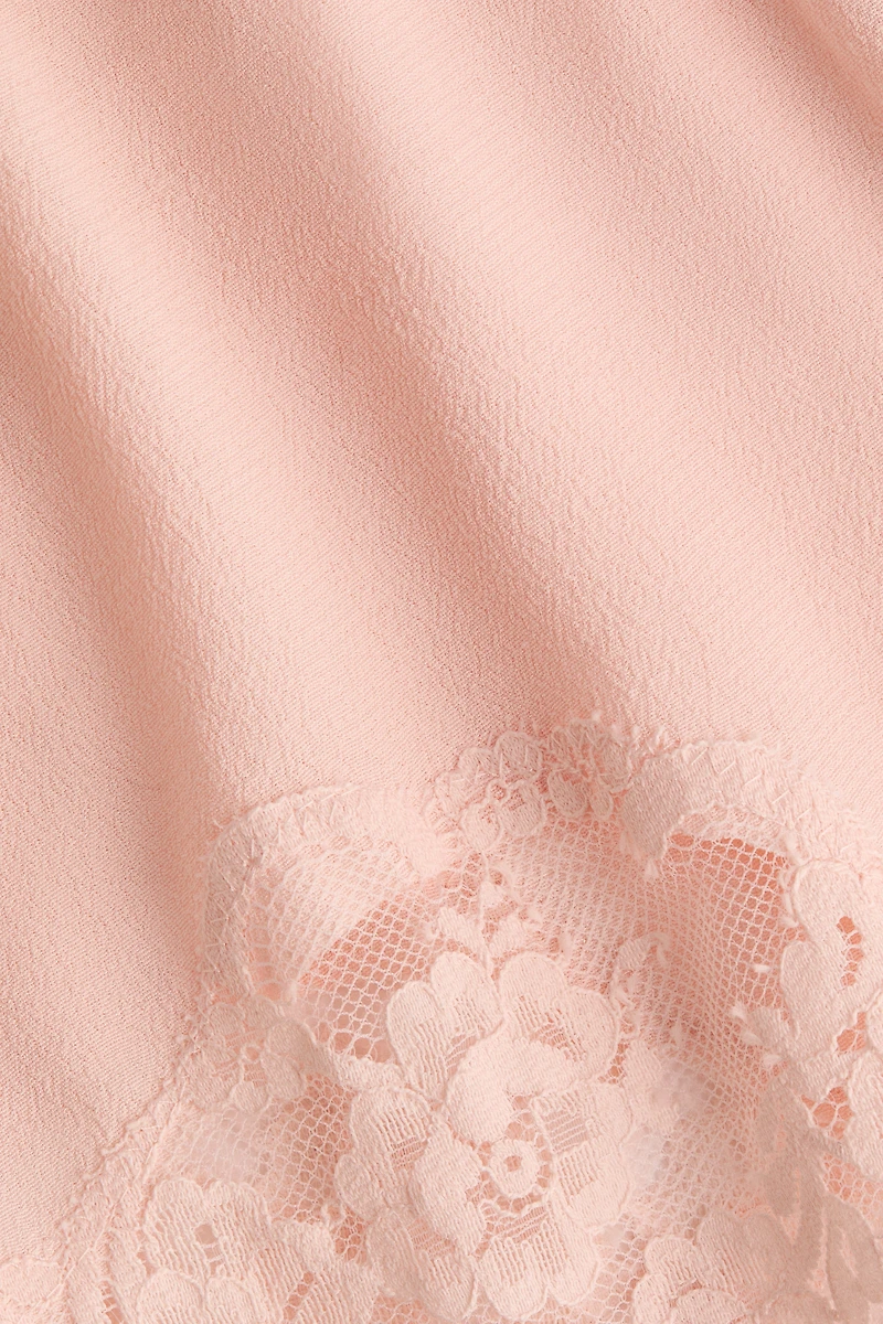 Lace-Trimmed Pajama Shorts