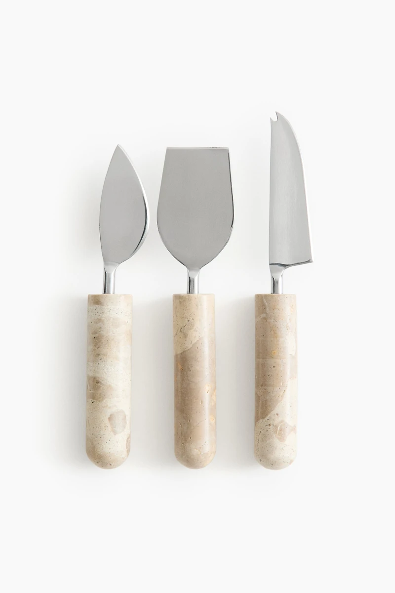 3-Piece Marble Cheese Knife Set