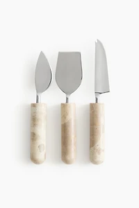 3-Piece Marble Cheese Knife Set