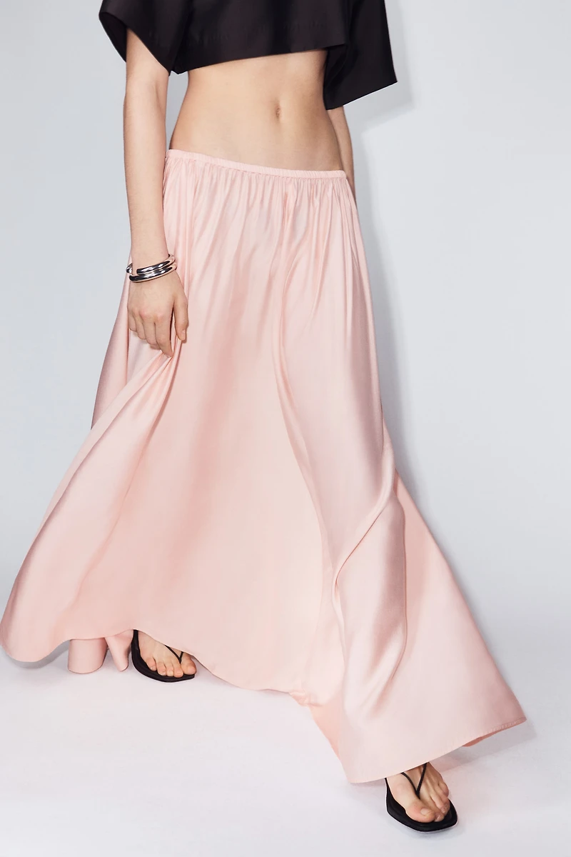 Viscose-Blend Maxi Skirt