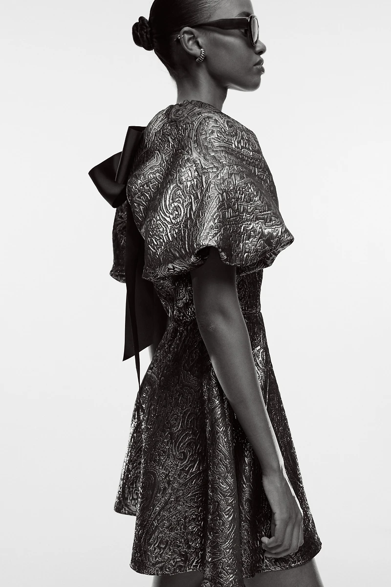 Balloon-Sleeved Dress