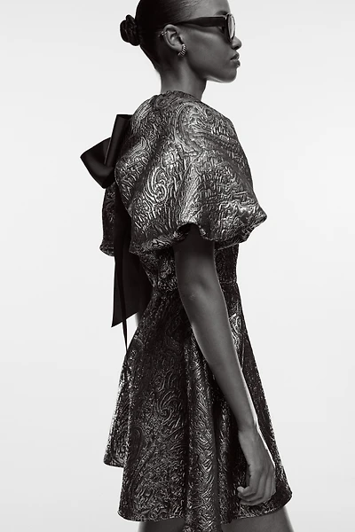 Balloon-Sleeved Dress