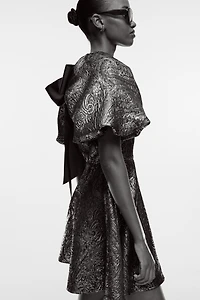 Balloon-Sleeved Dress