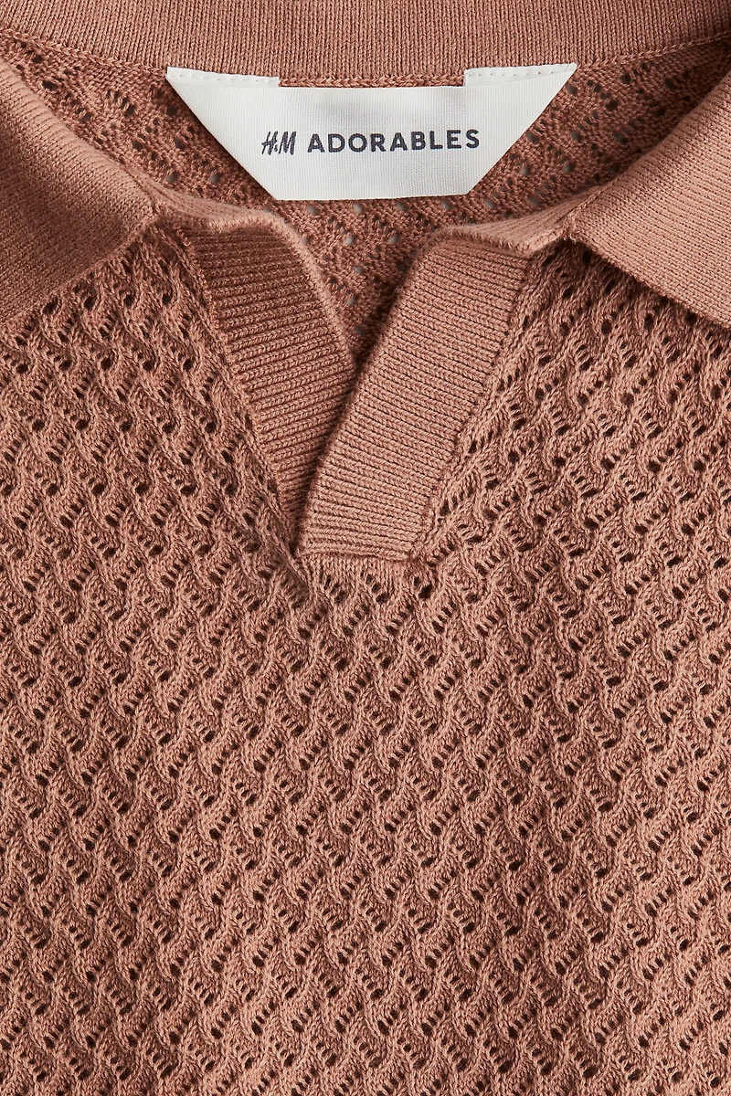 Textured-Knit Polo Shirt